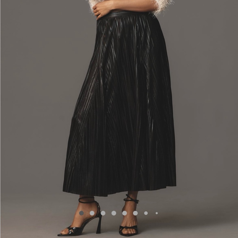 Anthropologie Black Metallic Skirt
